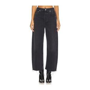 Citizens Of Humanity 'Ayla' Black Cotton Crop Wide Leg Denim Jean Size 23